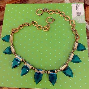 Stella & dot gold and green statement necklace